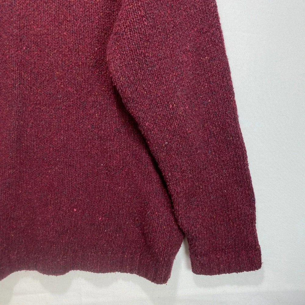 Original Structure Blue Workwear Mens Large Burgundy Wool Silk Cotton Sweater L